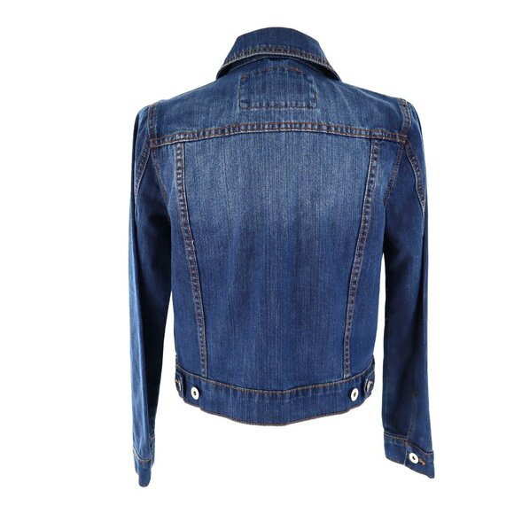 Bagatelle Denim Trucker Jacket Womens S Blue Boho Bohemian Retro Eclectic Casual - Picture 4 of 16